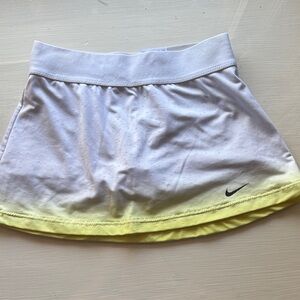 Nike White Tennis Skort with Yellow Gradient Hem kids S